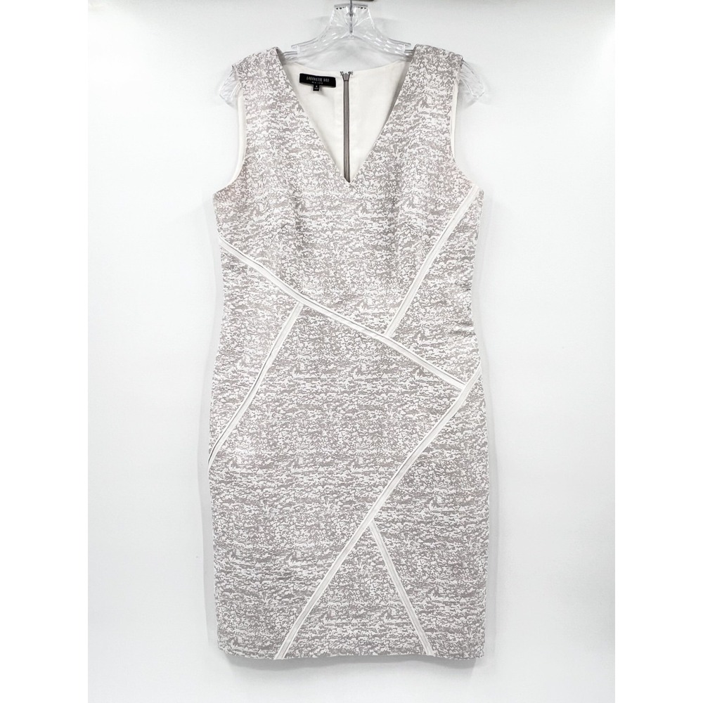 LAFAYETTE 148 Women's 8 Marbled Print Sleeveless V-Neck Silk-Blend Sheath Dress